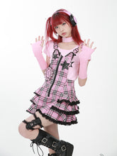 Load image into Gallery viewer, 【Evil Tooth】Cat ear strap skirt pleated skirt
