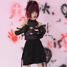 Load image into Gallery viewer, &quot;Broken interwoven&quot; punk,   hand sleeve suit, including bra
