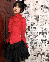 Load image into Gallery viewer, ‘’红莲‘’Ralph collar trumpet sleeve Gothic Punk Lolita shirt
