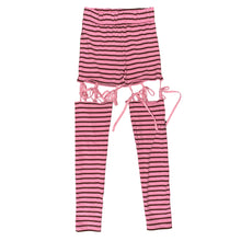 Load image into Gallery viewer, Red Black / Pink Brown, striped strap with elastic Leggings
