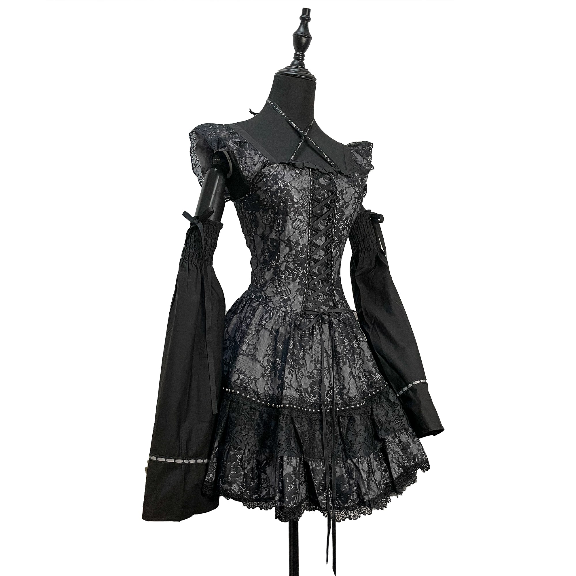 ‘狐仙·三味线’Chinese punk dress jsk with detachable sleeves – evil tooth